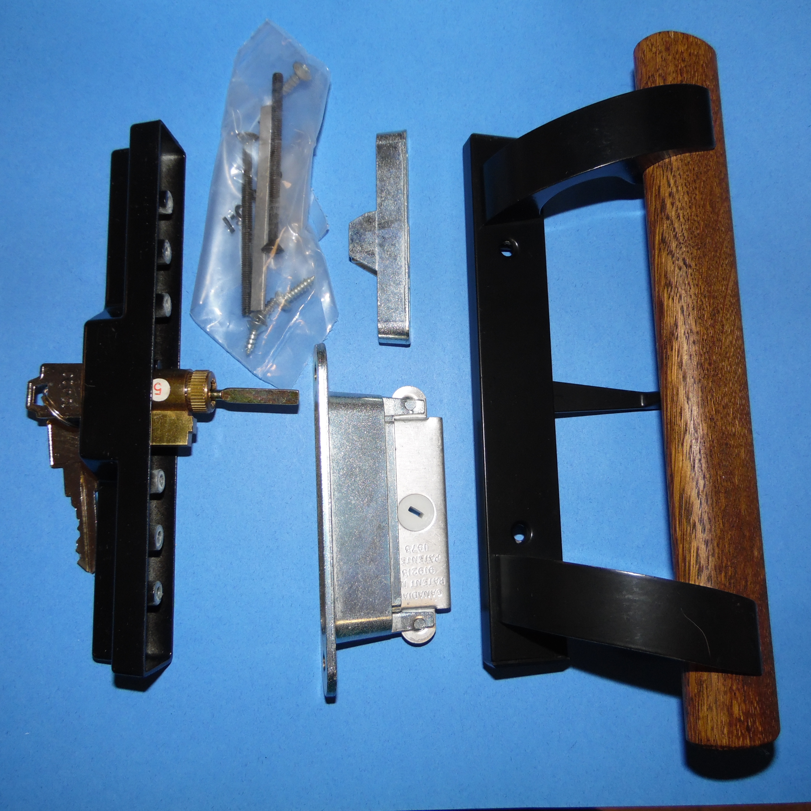 wood patio door handle keyed with mortise lock and keeper 900 13999